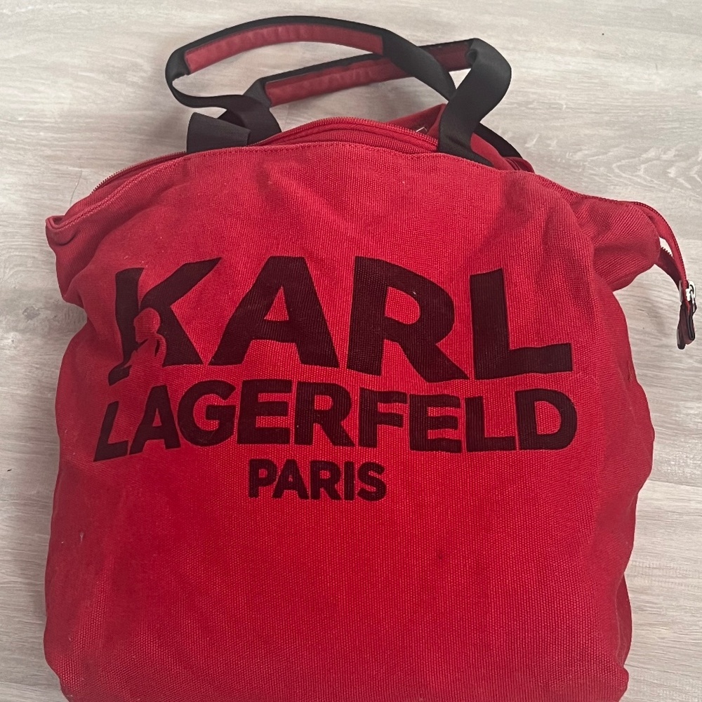 Red designer purse